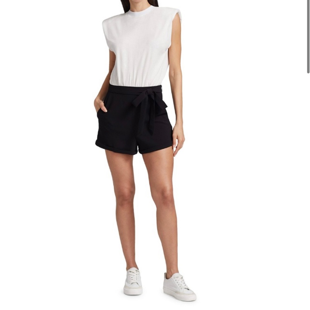 Alice And Olivia Braxton Belted Combo Romper